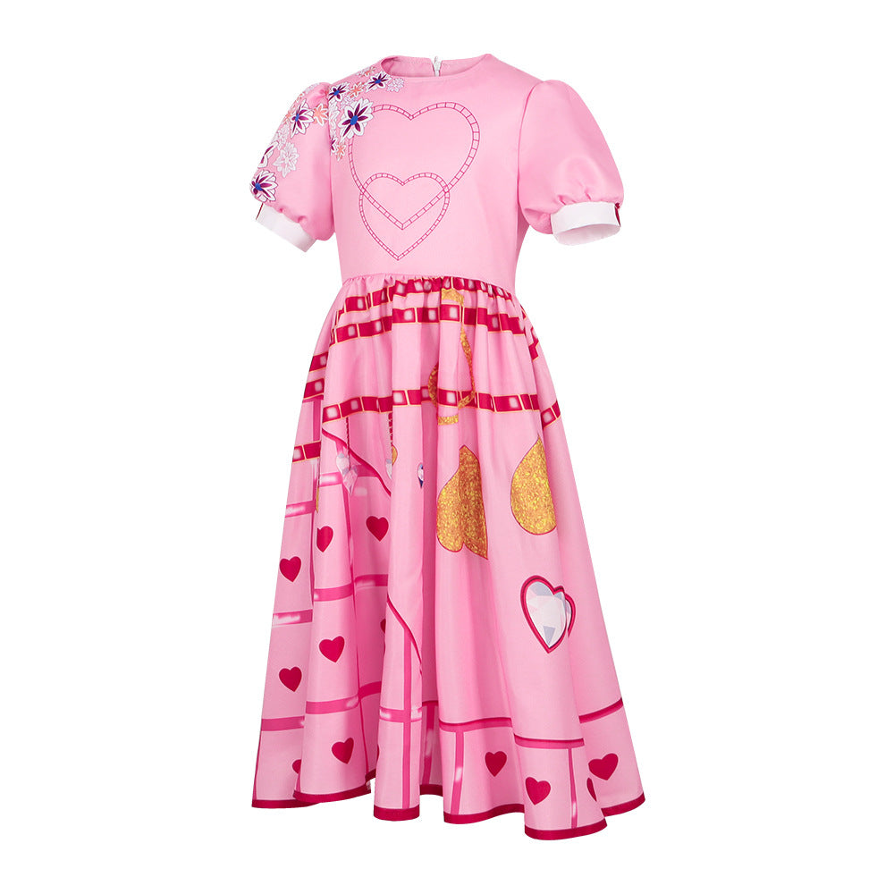 2024 New Descendants 4 Kids Princess Dress Red Queen Cosplay Costume Halloween Star Inheritance