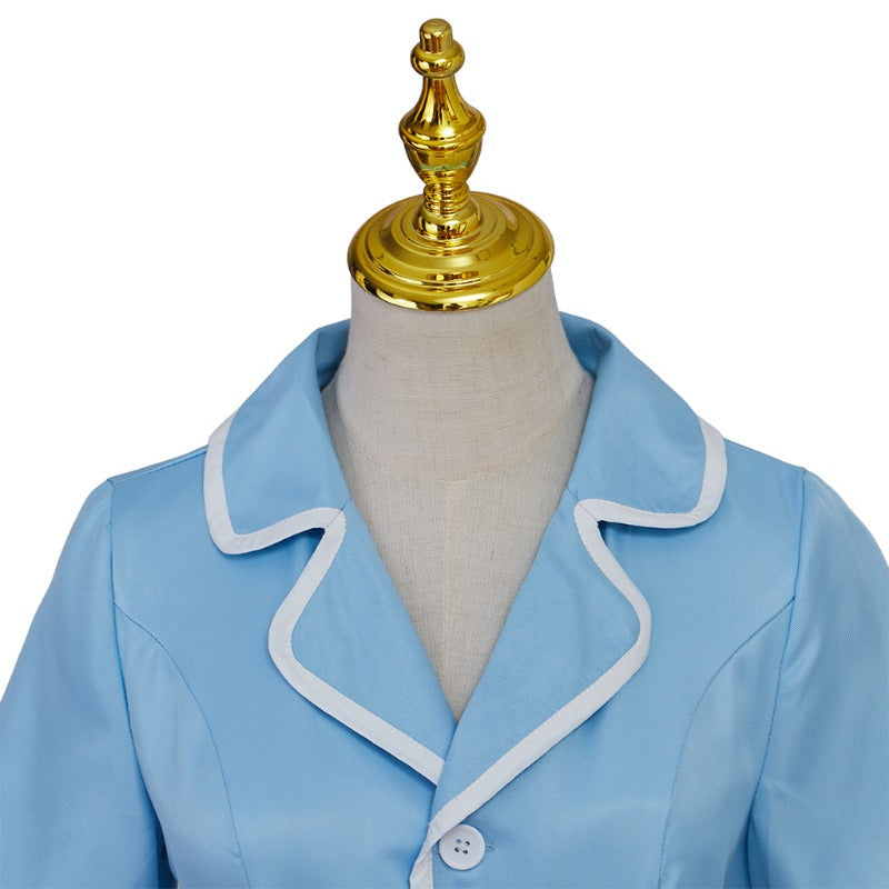 Halloweez Waitress Musical Cosplay Costume – Blue Maid Dress with Apron for Women