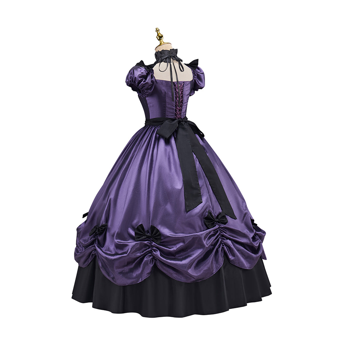 Victorian Dark Purple Skirt with Bow Cosplay Costume - Anime, Game, or Movie Outfit?