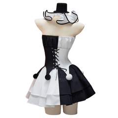Terrifier Clown Cosplay Costume Custom Black White Dress for Halloween Party