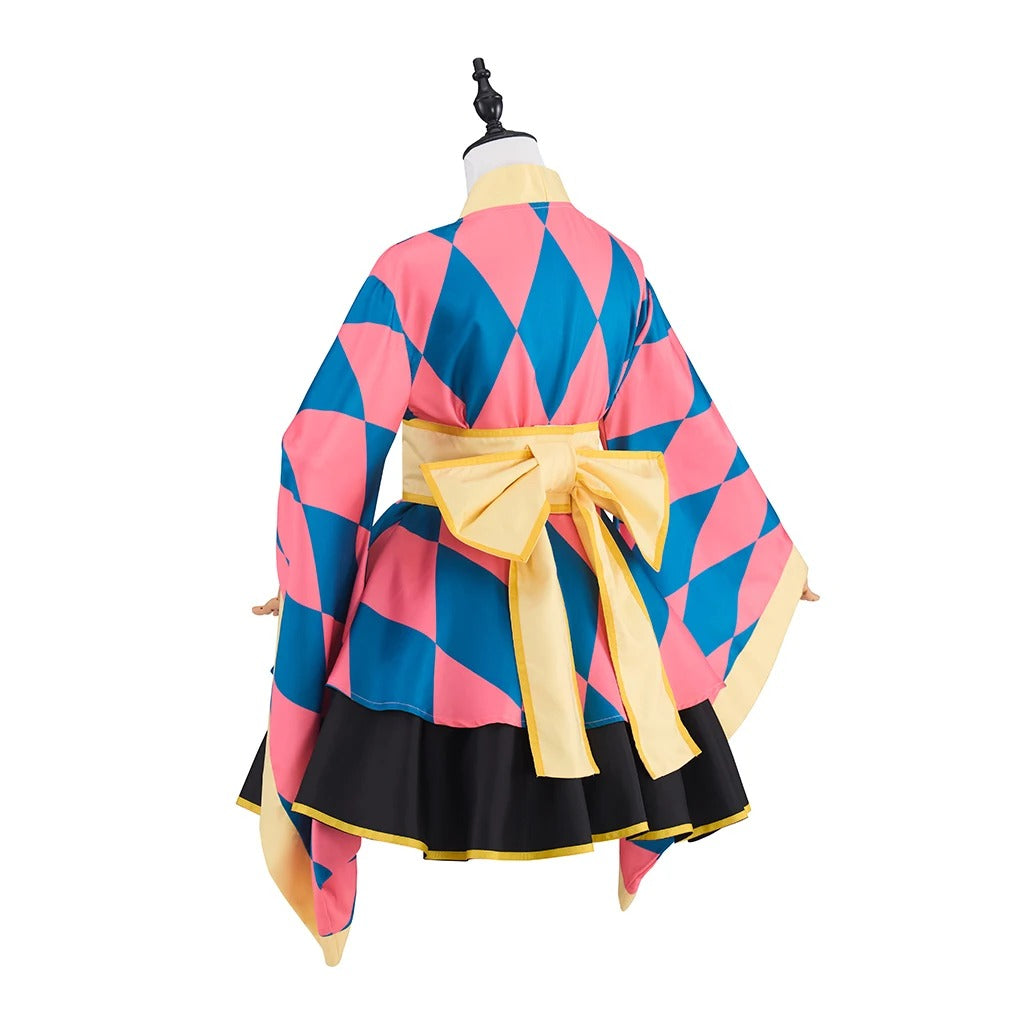 Howl's Moving Castle Pink Kimono Lolita Dress for Women Cosplay Costume - Halloweez