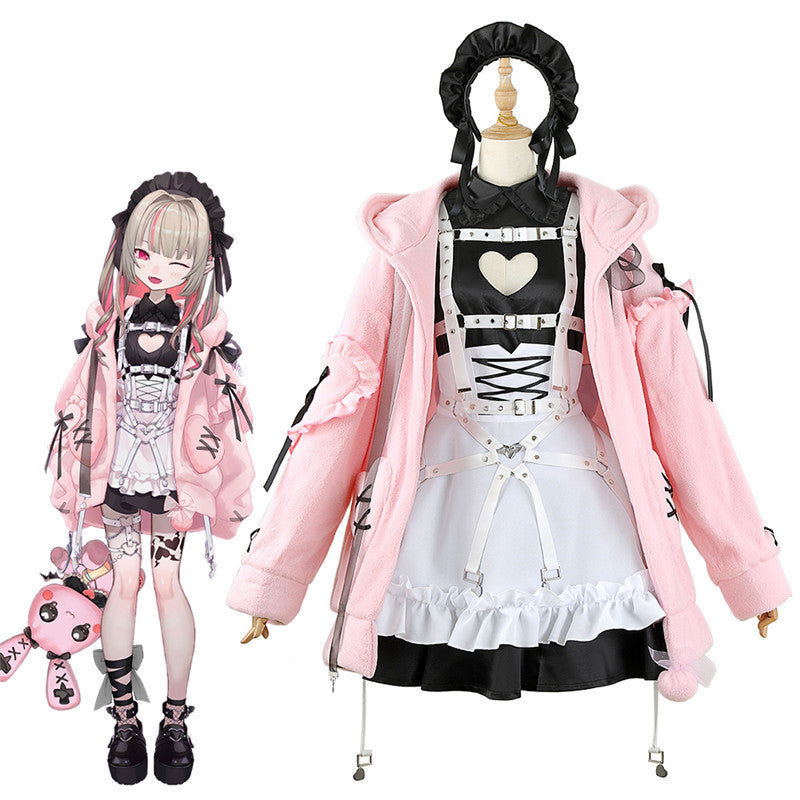 Rainbow Club VTuber Demon Realm Lilith Maid Costume Anniversary 2D Anime Cosplay Outfit Set - Halloweez