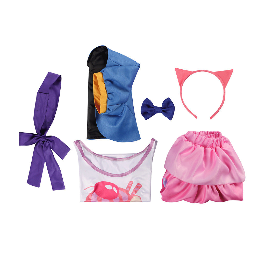 My Little Pony Pinkie Pie Humanized Cosplay Costume Princess Dress Set for Halloween Role Play - Halloweez