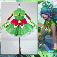 League of Legends Gwen Frog Raincoat Cosplay, Custom Game Outfit for Halloween & Comic Con