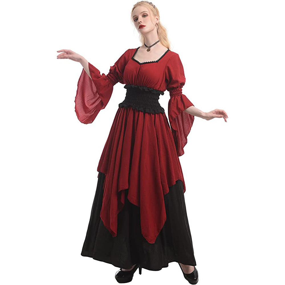 Medieval Renaissance Victorian Pirate Witch Dress - Authentic Cosplay Costume - Halloweez