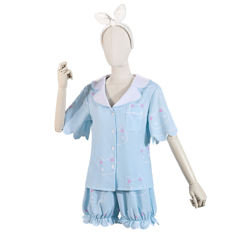 Blue Archive Yuuka Pajama Anime Cosplay Game Costume Women's Pants Set - Halloweez