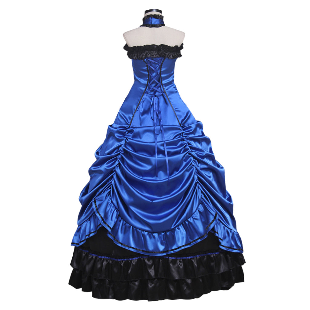 Elegante vestido de princesa lolita gótica para Halloween: estilo steampunk para eventos de máscaras