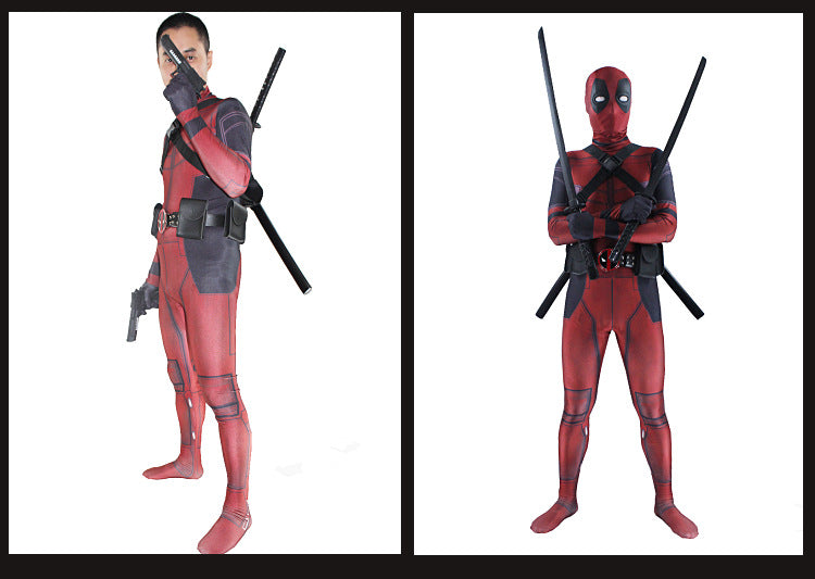 Deadpool Cosplay Anime Costume Performance Suit - Lycra Tight Super Hero Costume for Stage Party - Halloweez