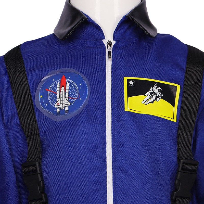 Halloween Cosplay Blue Astronaut Costume for Children and Adults - Space Suit Performance Outfit