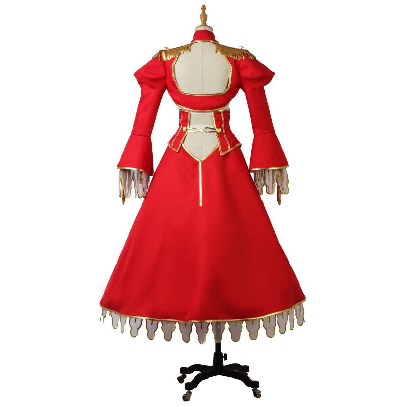 Costume de cosplay Nero Claudius d'Halloween - Robe rouge et blanche pour Noël du Grand Ordre