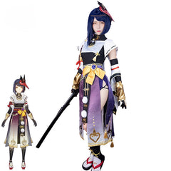 Halloweez Kujou Sara Cosplay Costume - Genshin Impact Inspired Women's Dress Set for Halloween - Halloweez