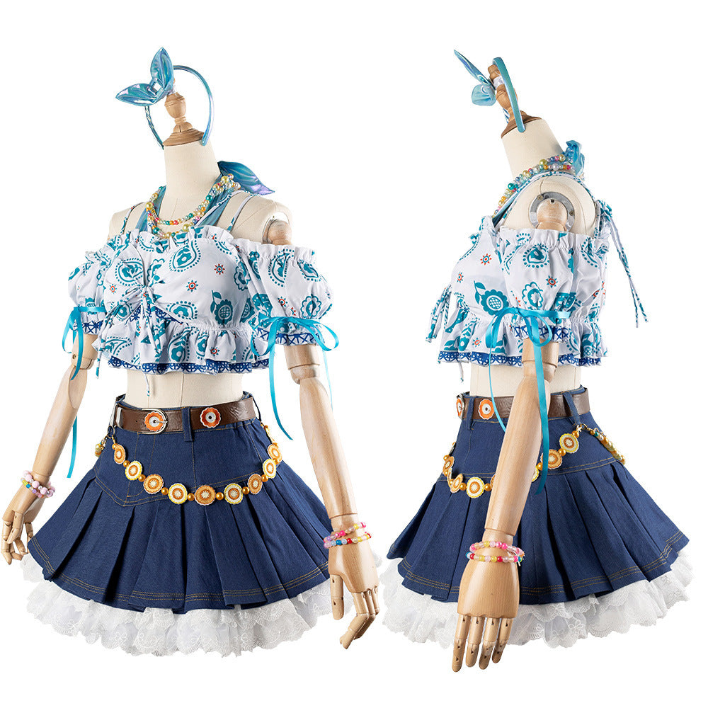 LoveLive Nijigasaki High School Idol Club Rurino Osawa Megumi Fujishima Summer Girl Outfit Cosplay Costume - Halloweez