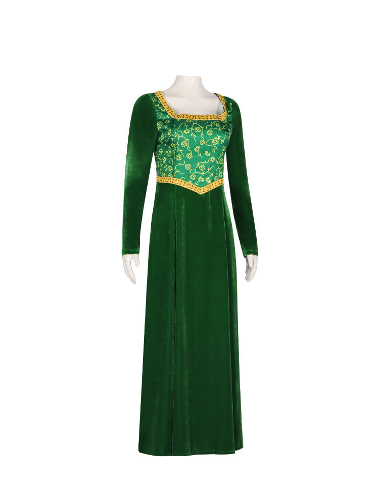 Monster Shrek Cosplay Costume Princess Fiona Green Dress Role Play Costume for Cosplay Performance - Halloweez