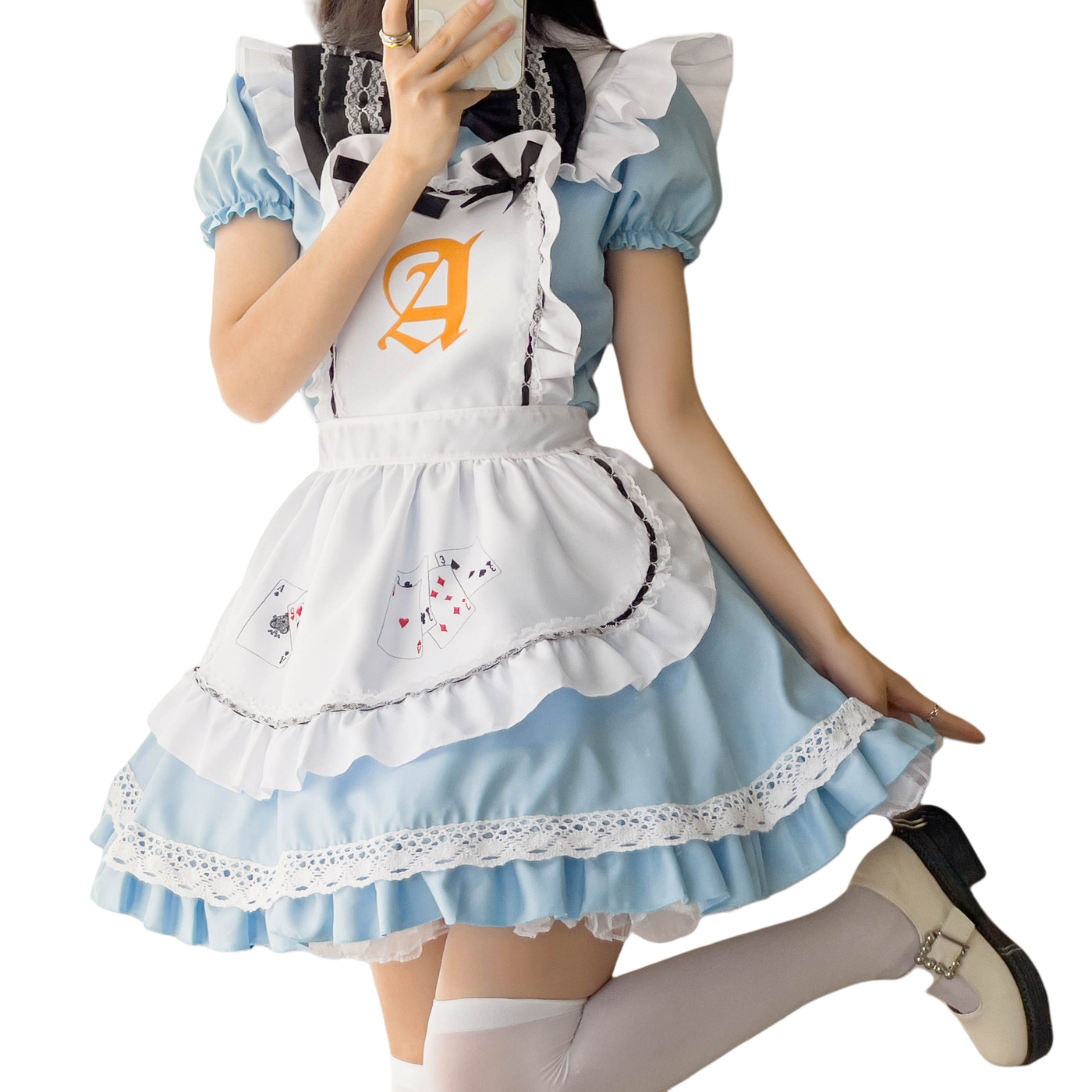 Alice in Wonderland Playing Card Maid Cosplay Costume Official Outfit