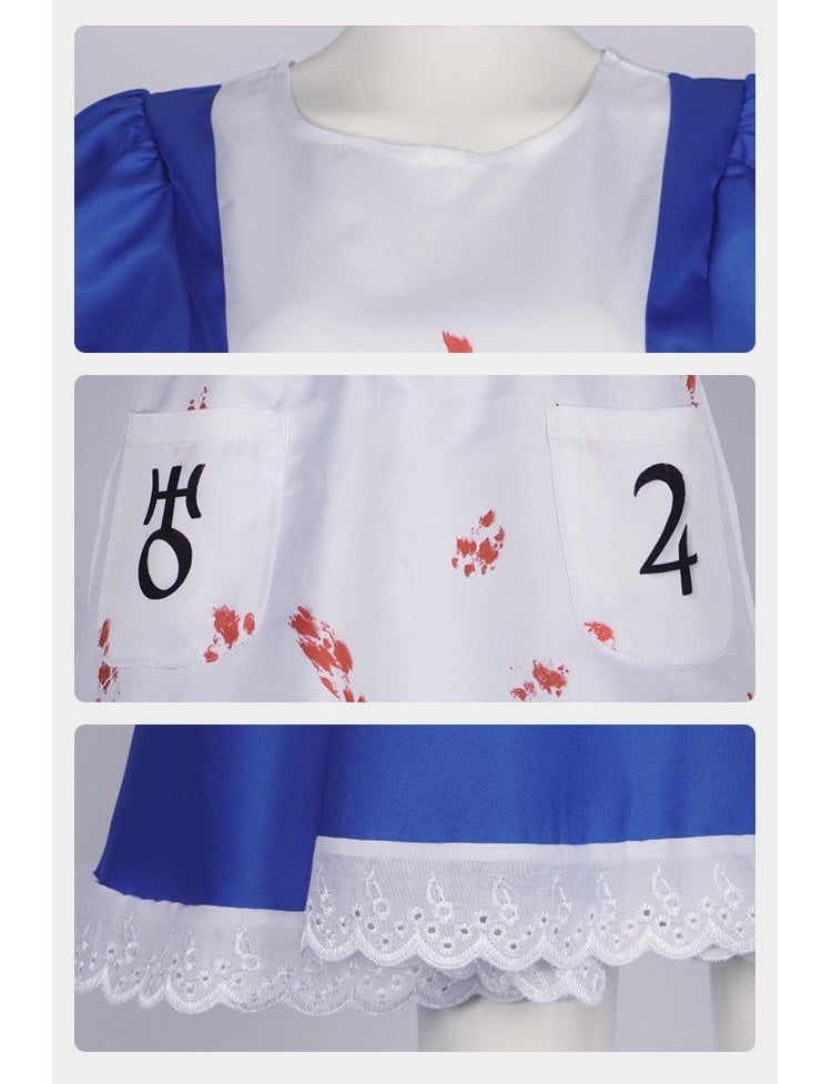 Alice Madness Returns Cosplay Maid Dress Halloween Costume Role Play Stage Performance Clothing - Halloweez
