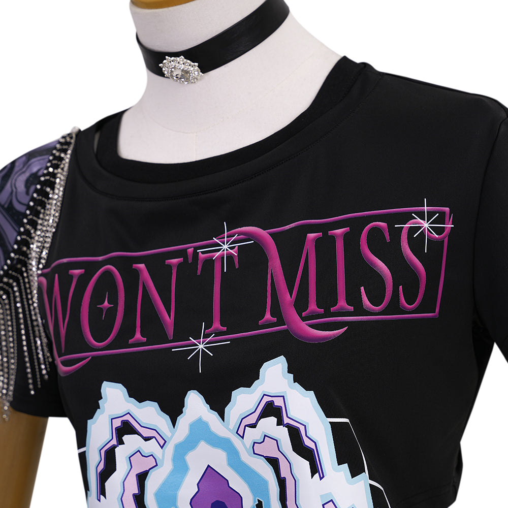 kpop Demon Hunter Girls Mira Short Sleeve Costume for Music Performance - Halloweez