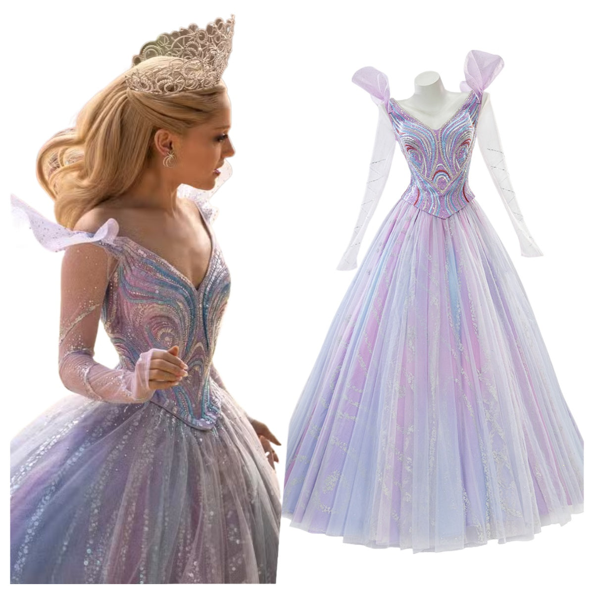 Complete Glinda Costume Set from Wicked: The Untold Story of the Witches of Oz, Second Season