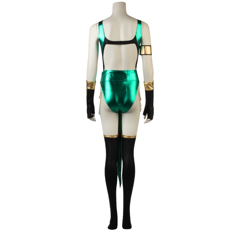 Halloweez Jade Cosplay Costume - Alluring Blue Combat Tights for Women