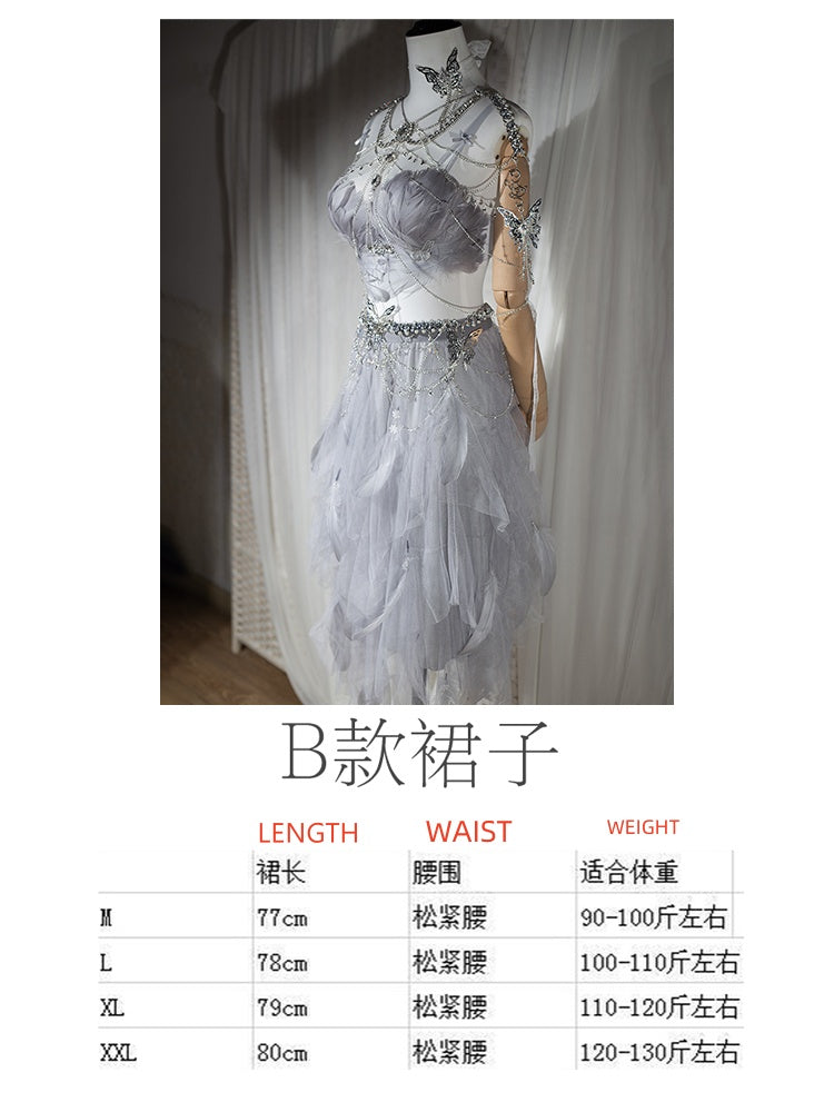 Angel Feather Tutu Costume for Electronic Music Festival Performance - Halloweez