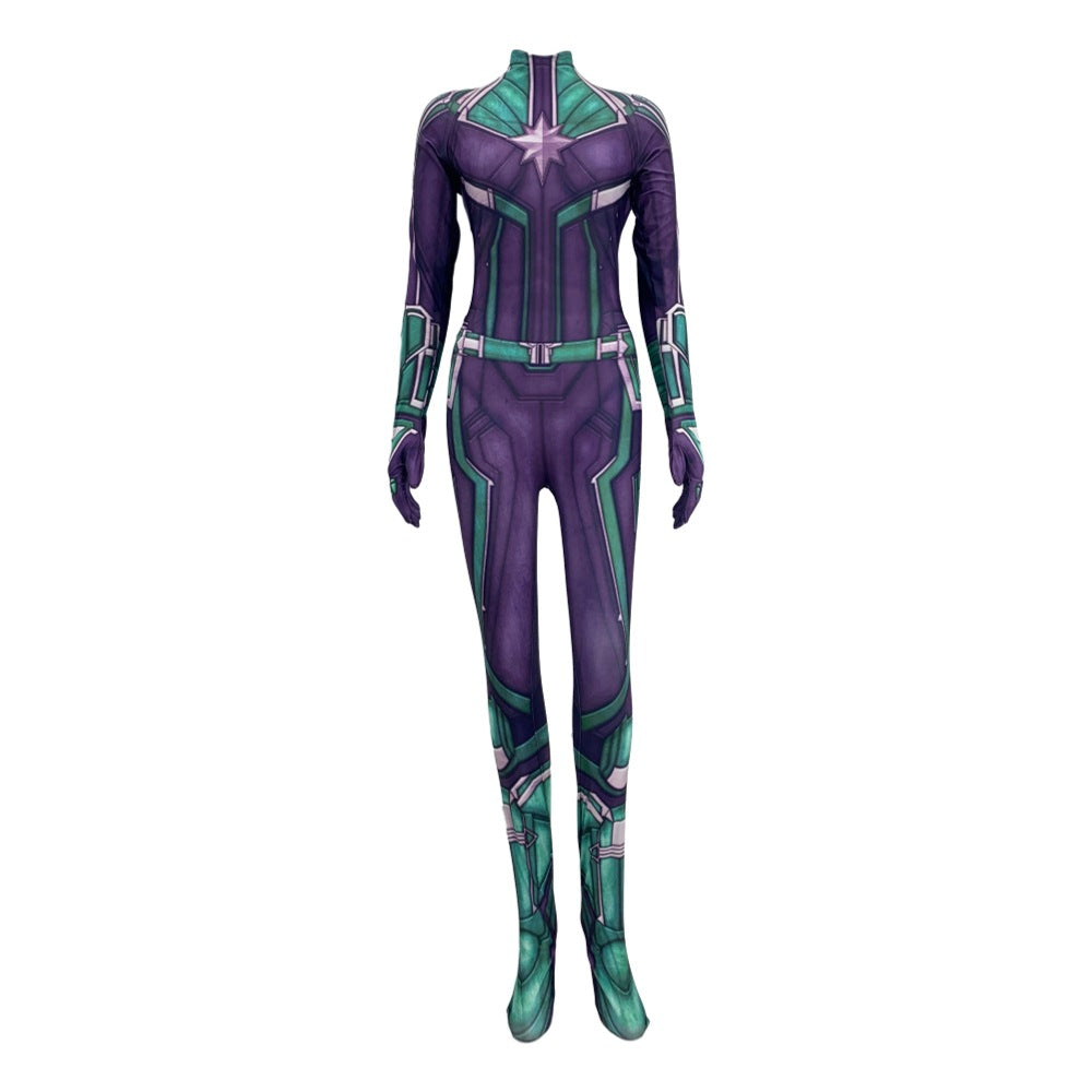 Halloween Captain Marvel Cosplay Costume for Kids and adult - Movie Role-Playing Bodysuit - Halloweez