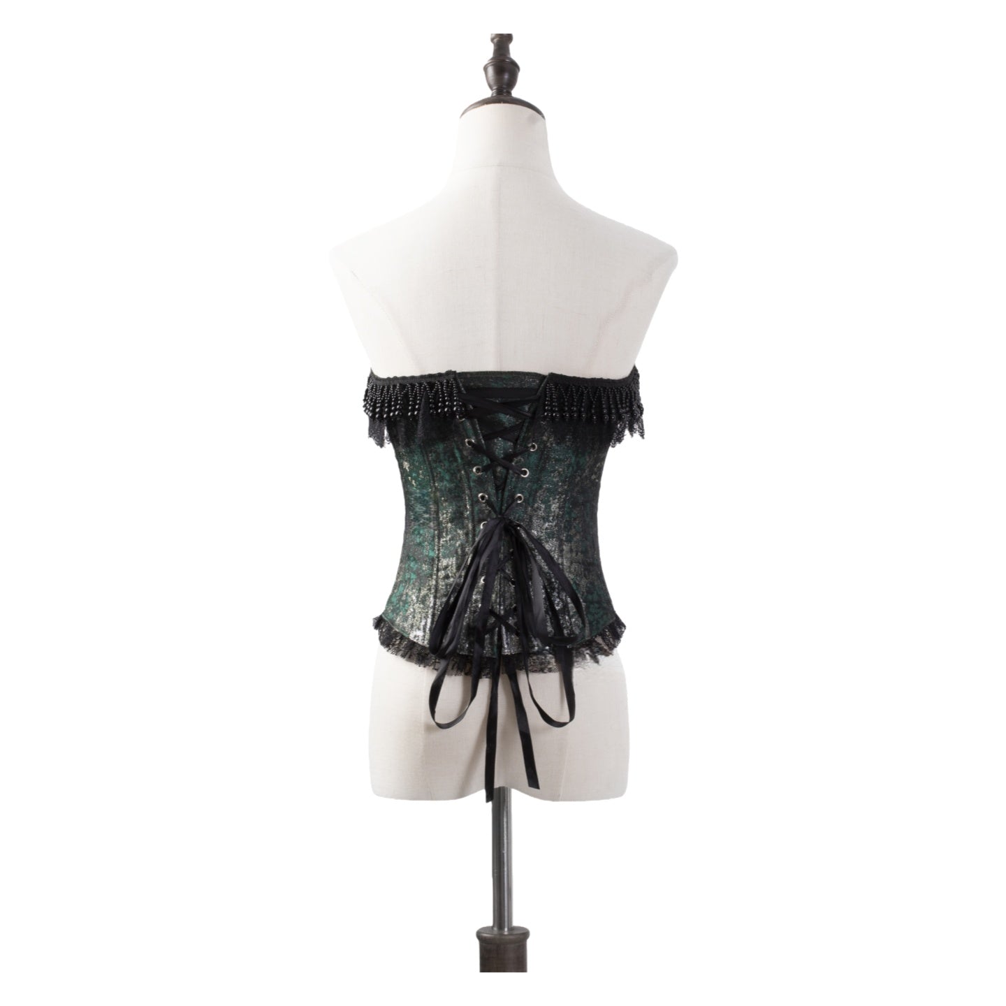 Gothic Lolita Underbust Corset Top with Boning Adjustable Dark Purple Cosplay Costume - Halloweez