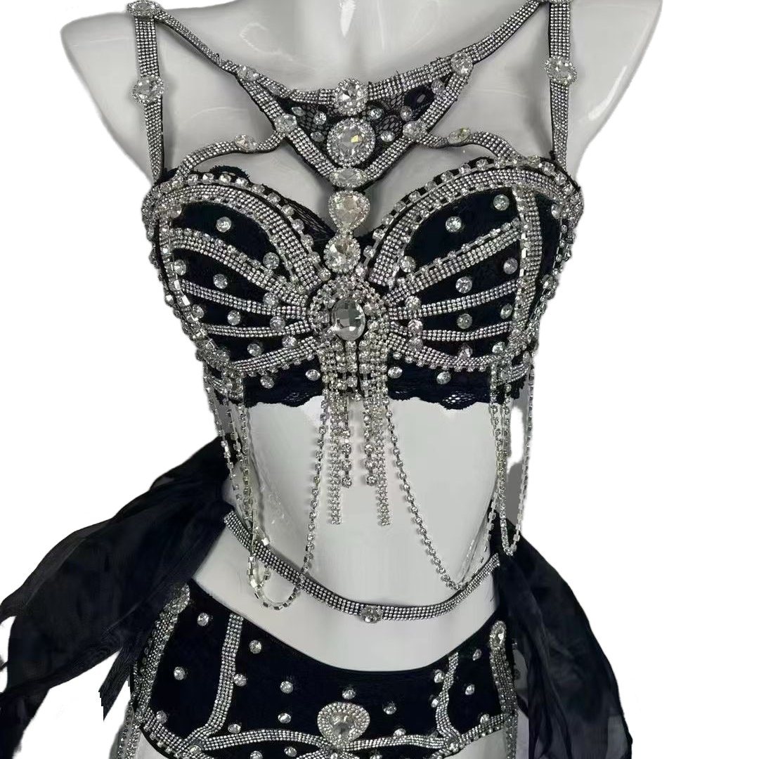Sexy Go-Go Dancer Costume for Electronic Music Festival Performance, Red Strapless Stage Outfit for Female Singers and Dance Groups - Halloweez