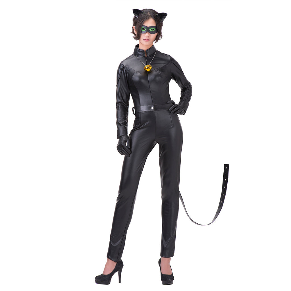 Halloweez Miraculous Ladybug Cat Noir Black Jumpsuit for Halloween - Halloweez