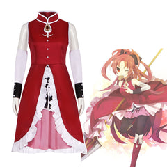 Magical Girl Madoka Cosplay Costume Sakura Kyoko Battle Dress Anime Role Play Outfit - Halloweez