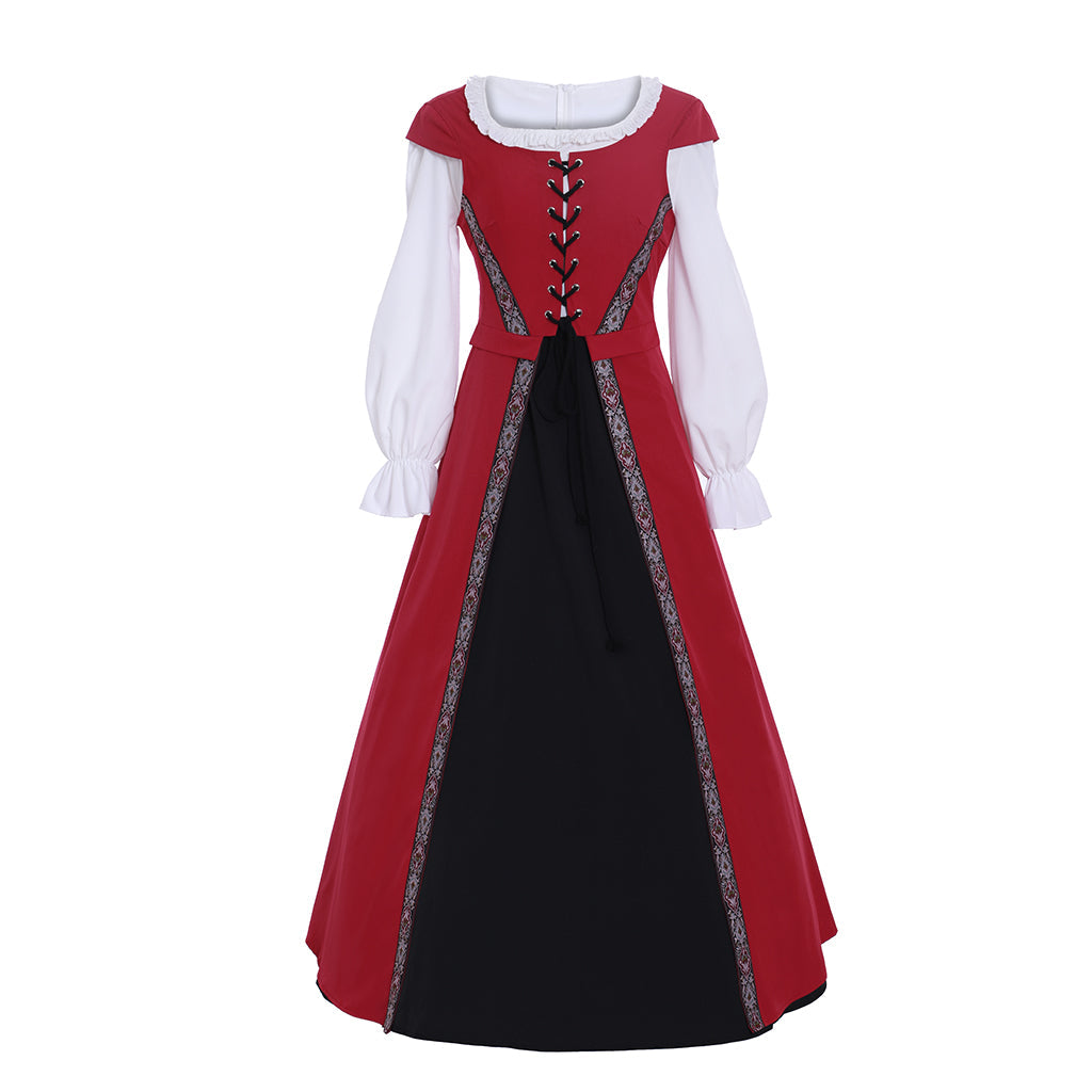 Robe de princesse viking élégante pour femme - Costume gothique victorien de la guerre civile