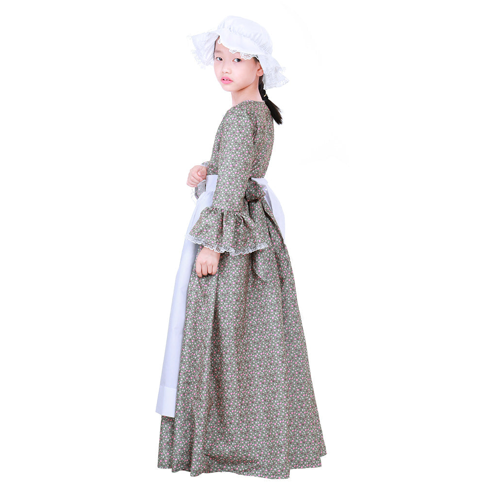 Halloweez Kids Pioneer Prairie Colonial Maid Costume