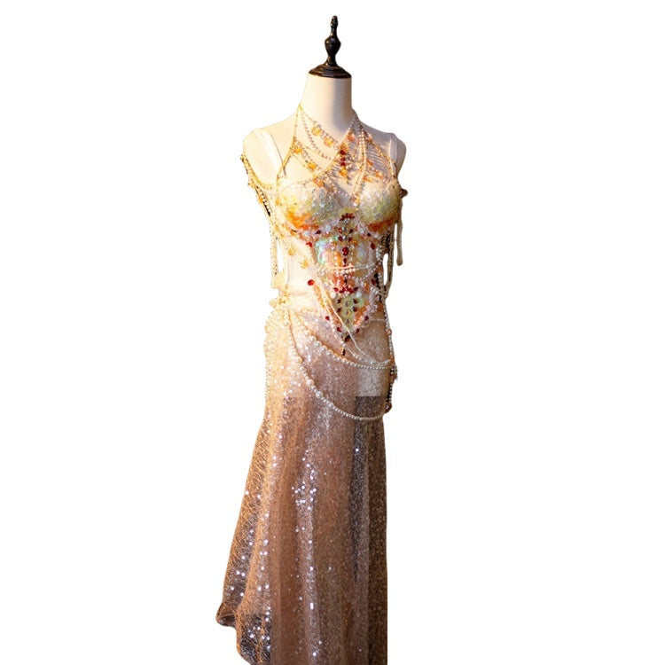 Koi Gradient Handmade Mermaid Princess Performance Costume for Music Shows - Halloweez