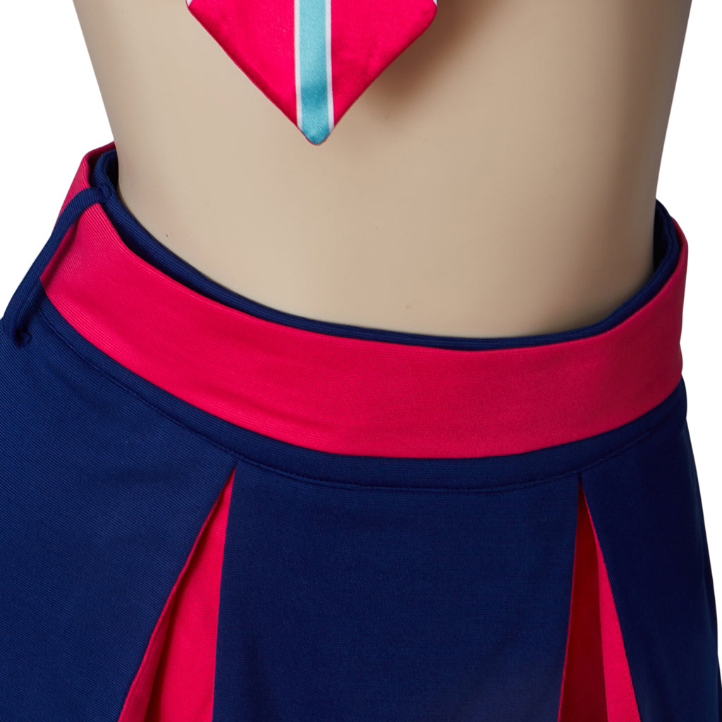 Kawaii Cheer Squad Look: Cheerleader Crop Top and Skirt Set