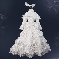 Hatsune Miku White Rabbit Lolita Cosplay Gown, Custom Outfit for Halloween & Comic Con