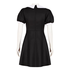Adams Family Wednesday Addams Black Dress Cosplay Costume for Halloween - Halloweez
