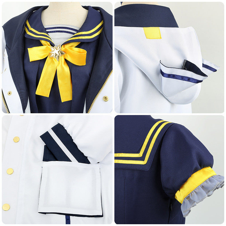 Rainbow Club VTuber Hoshimachi Suisei Hooded Jacket Anniversary Anime Costume Set - Halloweez