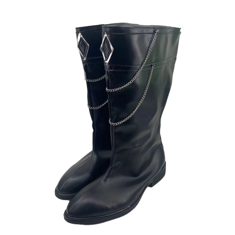 Genshin Impact Fatui Harbinger Captain Cosplay Shoes for Anime Conventions - Halloweez
