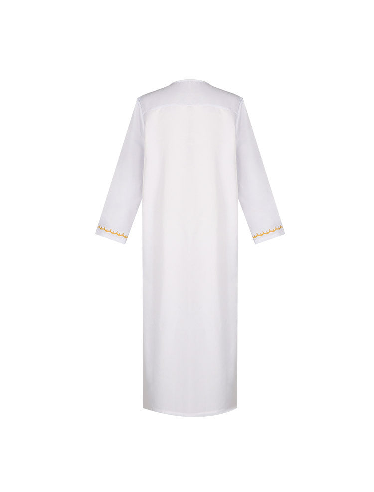 Arabic Robe Middle East Embroidery Men's Muslim Clothing Halloween Cosplay Party Costume - Halloweez