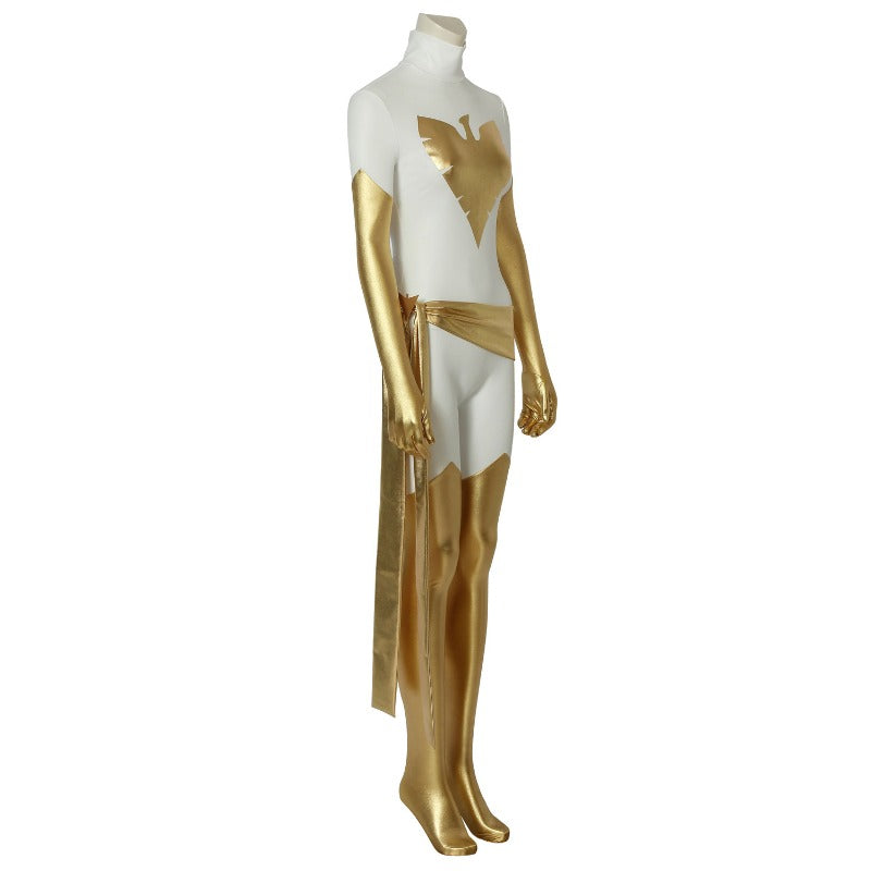 Halloweez X-Men Phoenix Pearl White Spandex Cosplay Costume for Movie Enthusiasts