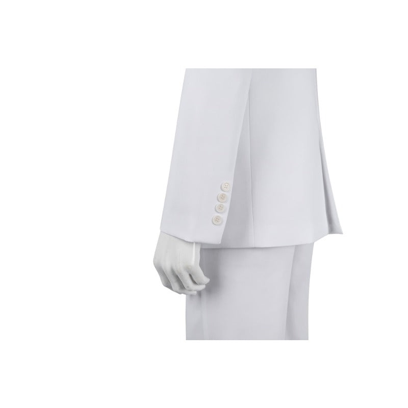 Halloweez Joker 2 Arthur Fleck White Cosplay Costume Full Set - Suit, Shirt, Vest, Pants, Tie
