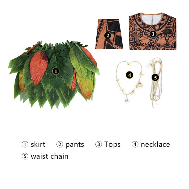 Costume d'Halloween Moana Maui - Costume de cosplay parfait pour adultes et enfants