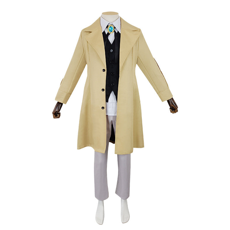 Bungo Stray Dogs Dazai Osamu Nakahara Chuuya Cosplay Costume Men's Full-Length Coat - Halloweez