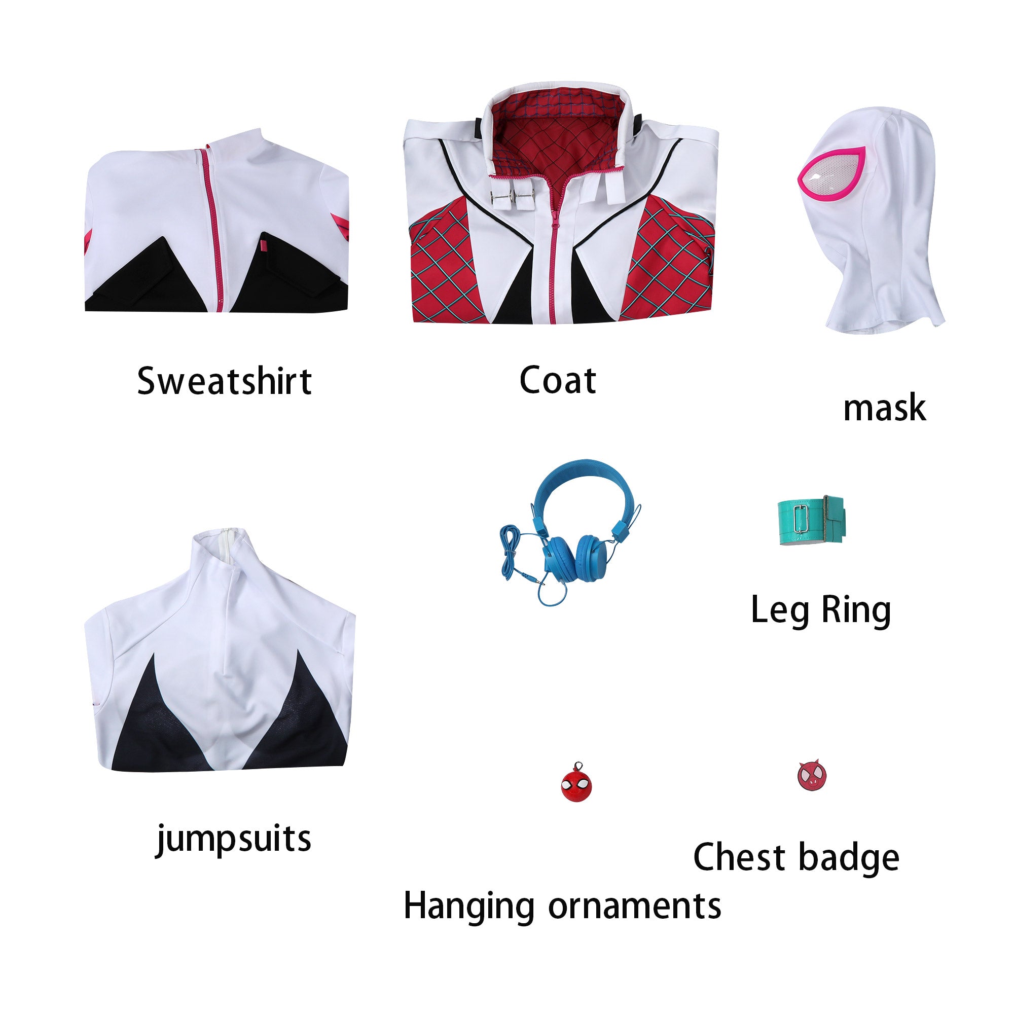 Spider-Man: Across the Spider-Verse Gwen Stacy Ghost-Spider Cosplay Costume - Halloweez