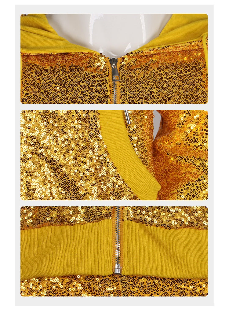 Sing (Happy Voices) cosplay costume - Pig Dad's gold stage performance outfit, disco sequin dance costume - Halloweez