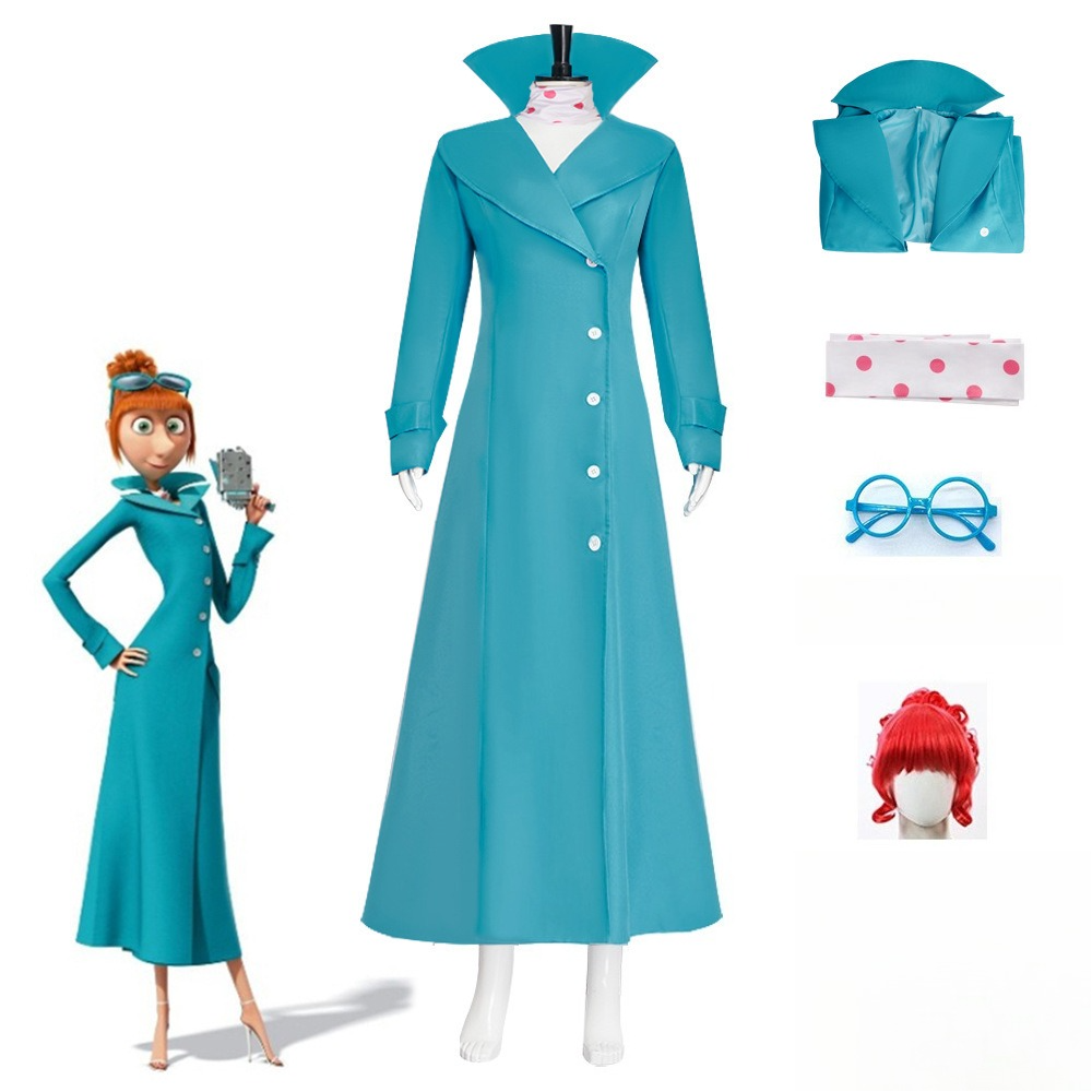 Despicable Me Lucy Wilde Cosplay Costume Halloween Gru Wife Lucy Outfit - Halloweez