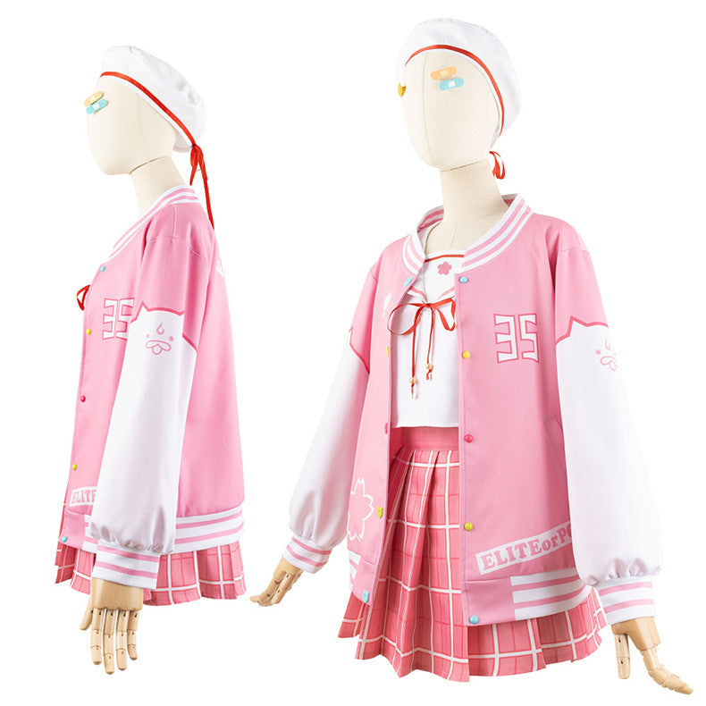 Vtuber Sakura Miko Anime Cosplay Costume School Outfit for Women - Halloweez