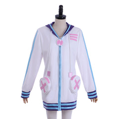 Halloweez Neptunia Cosplay Jacket | Purple Heart Zip-Up Hoodie | Unisex Cosplay Wear