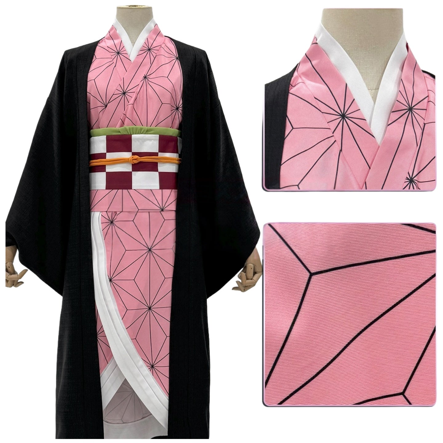 Official Nezuko Kamado Demon Slayer Corps Uniform Kimono Cosplay Costume