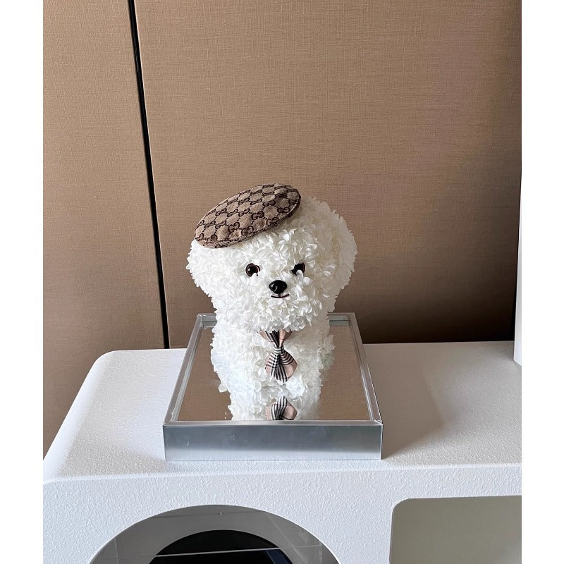 Caja de regalo con figura de cachorro de bichón maltés de Halloween: regalo de Navidad ideal para novia o mejor amiga