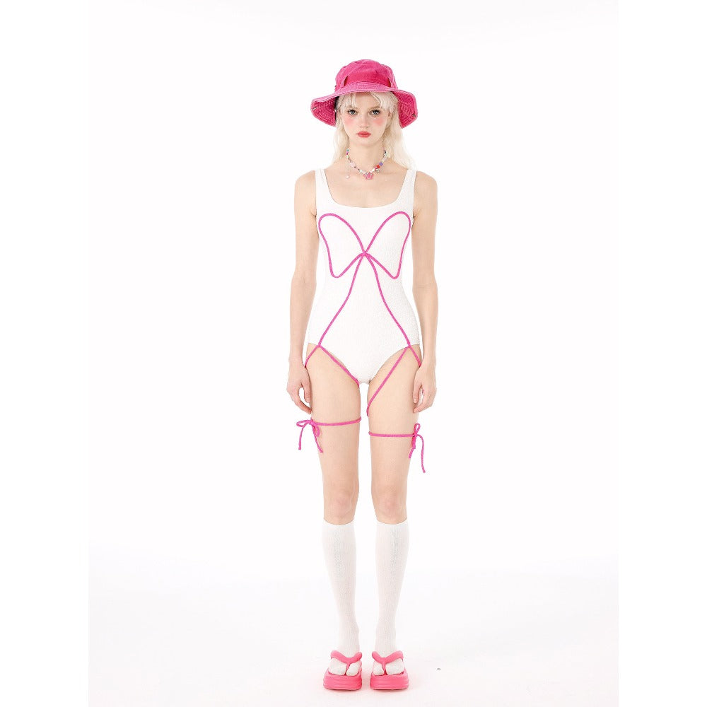 Rainbow Series Dopamine Swimsuit 2026 New,Women Pink Sweet One-Pieces,Modest Tankini,Micro Bikini,Strapless Suspender Boardshort,UV Protection Long Sleeve Surfing Bathing Suit - Halloweez