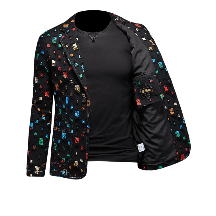 Marvel Venom Cowboy Suit Men's Casual Blazer Trendy Spring New Youth Style Ripped Single Piece Jacket - Halloweez